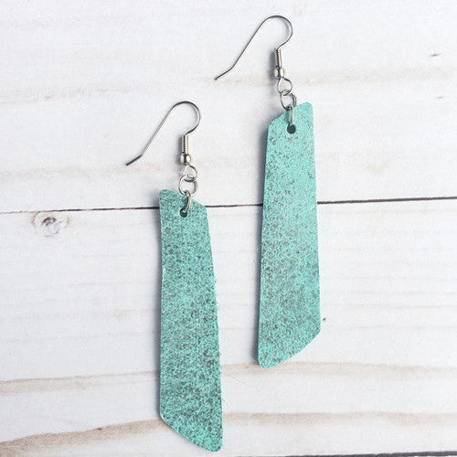 Aqua Suede Earrings