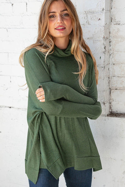 Christmas Green Cashmere Feel Turtleneck Sweater