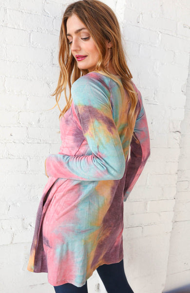 French Terry Tie Dye Reverse Stitch Tunic