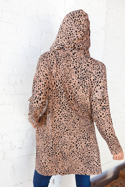 Hacci Spotted Leopard Open Cardigan Hoodie