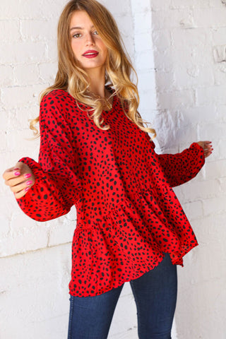 Leopard Wool Dobby Woven Knit Top