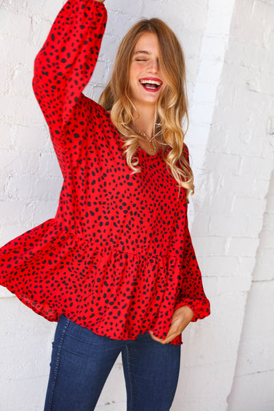 Leopard Wool Dobby Woven Knit Top