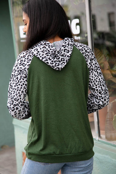 Cashmere Feel Leopard Print Hoodie