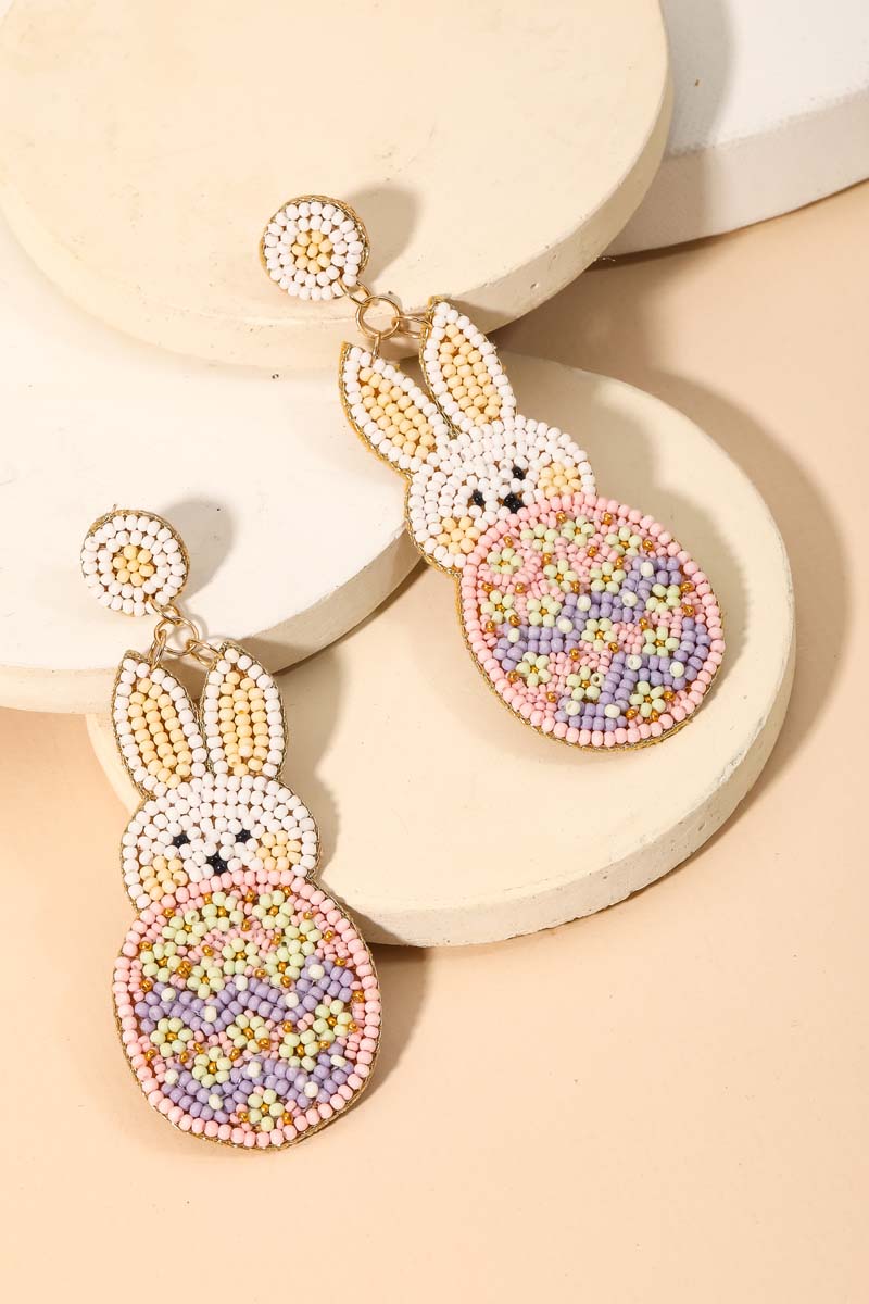 Bunny Love Beaded Dangle Earrings