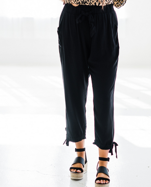 Black Paperbag Pants