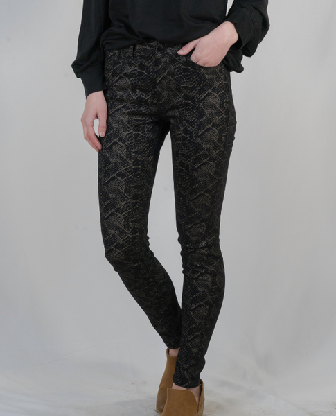 High Rise Reptile Print Skinny Jean