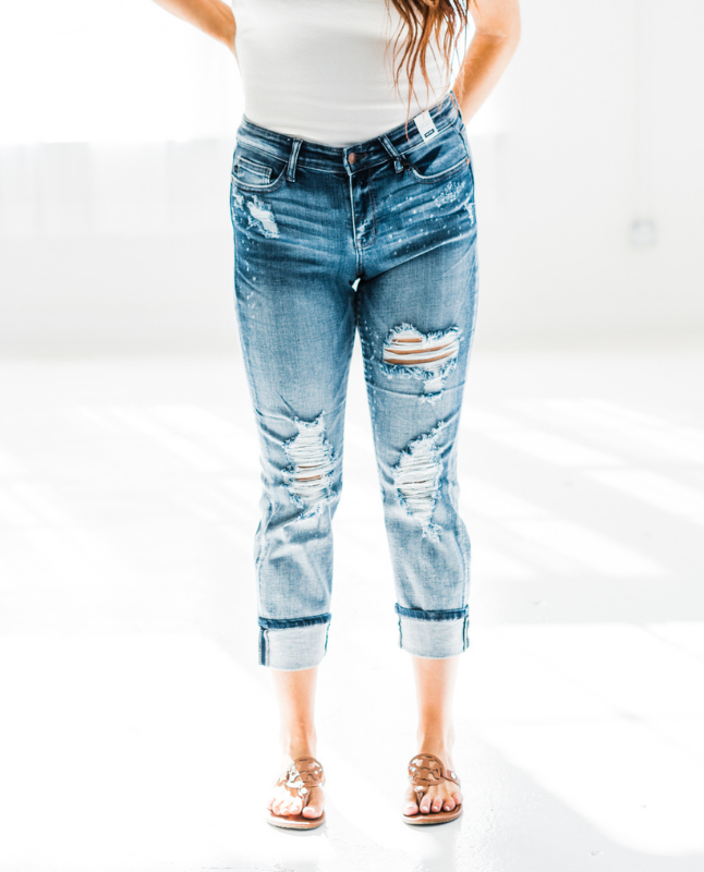 Destroyed Judy Blue Boyfriend Jeans