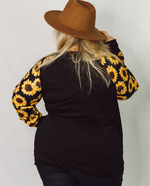 Sweet Sunflower Long Sleeve Raglan Tee