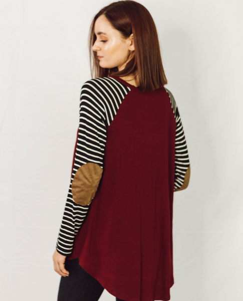 Berry Stripe Raglan Tee