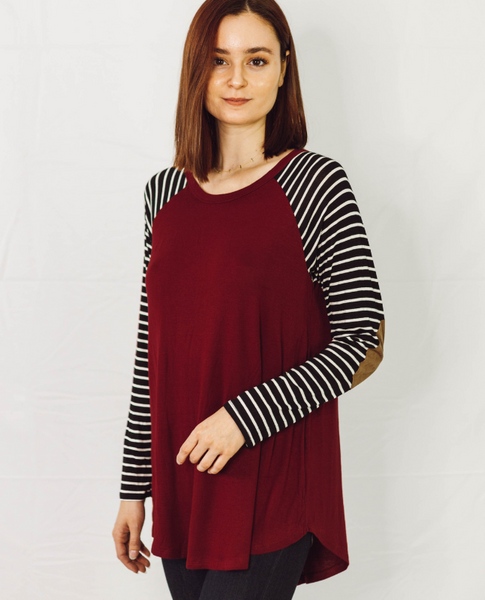 Berry Stripe Raglan Tee