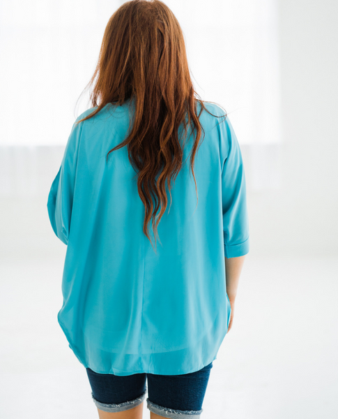 Turquoise Waters Chiffon Cardigan