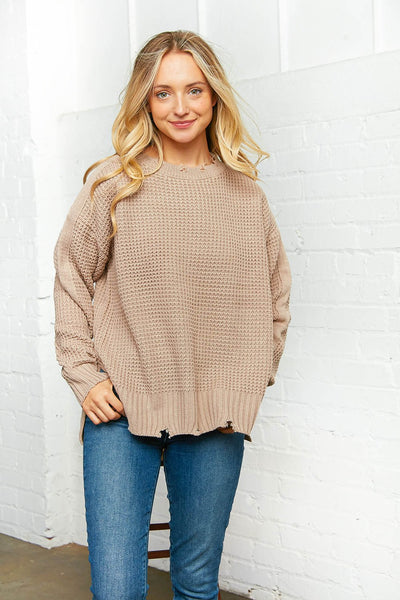 Chunky Knit Cable Sweater Top