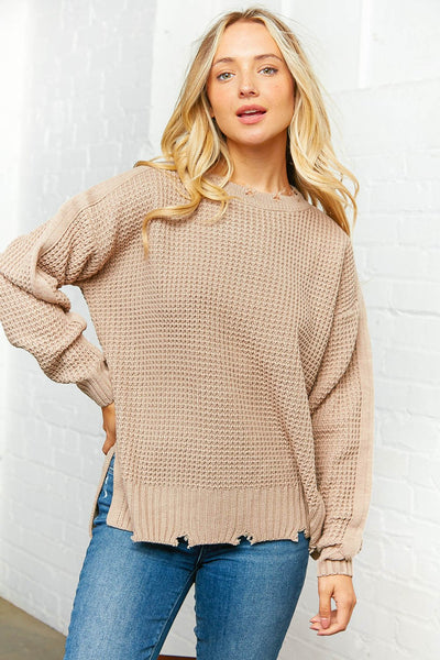 Chunky Knit Cable Sweater Top