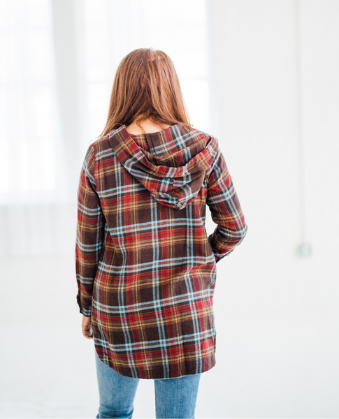 Brushed Flannel Hoodie Tunic