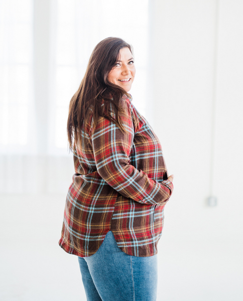 Brushed Flannel Hoodie Tunic