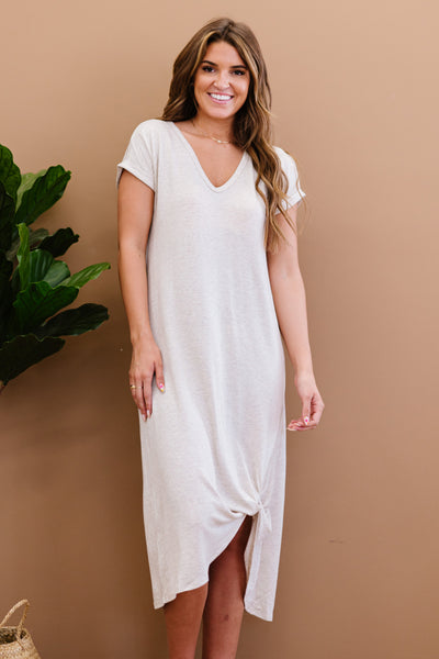 P & Rose Plot Twist T-Shirt Dress with Pockets