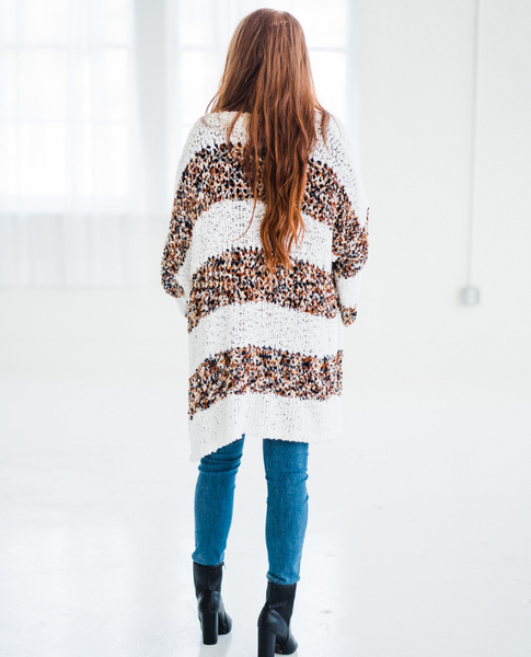 Honey Bee Stripe Fuzzy Cardigan