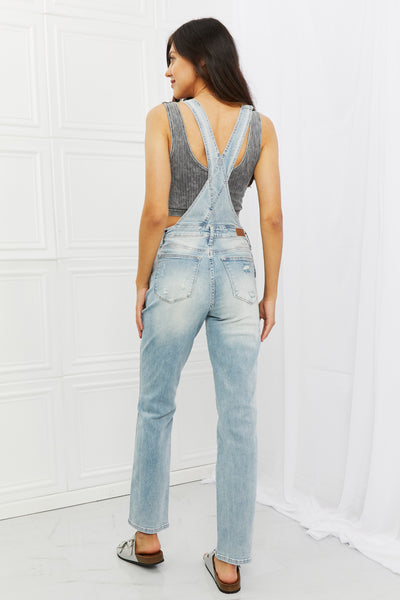 Judy Blue Melina  Distressed Straight Leg Overalls