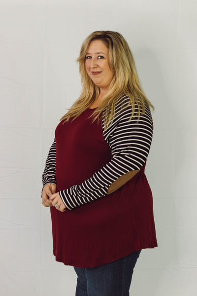 Berry Stripe Raglan Tee