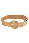 Straw Square Buckle Braided Belt