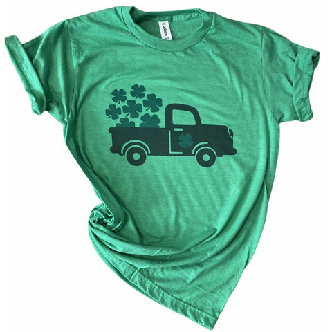 Shamrocks In Truck - Ink Deposited Graphic Tee