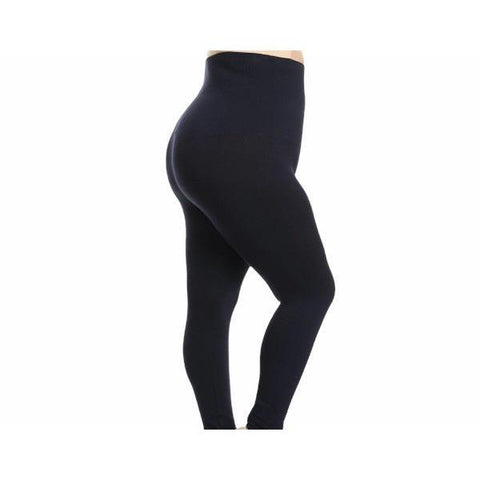 8” Elastic Waist Plus Size Leggings - Navy