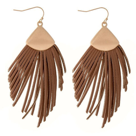 Faux Leather Tassle - Brown