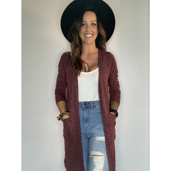 Wine Colored Cardigan