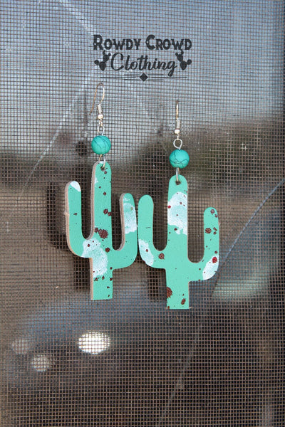 Retro Cactus Earrings