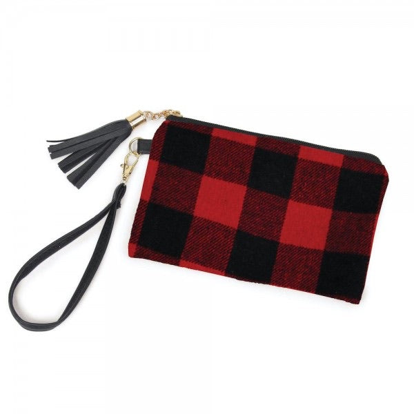 Wrist Purse - Red Buffalo Plaid