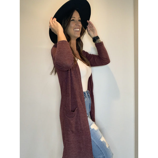 Wine Colored Cardigan